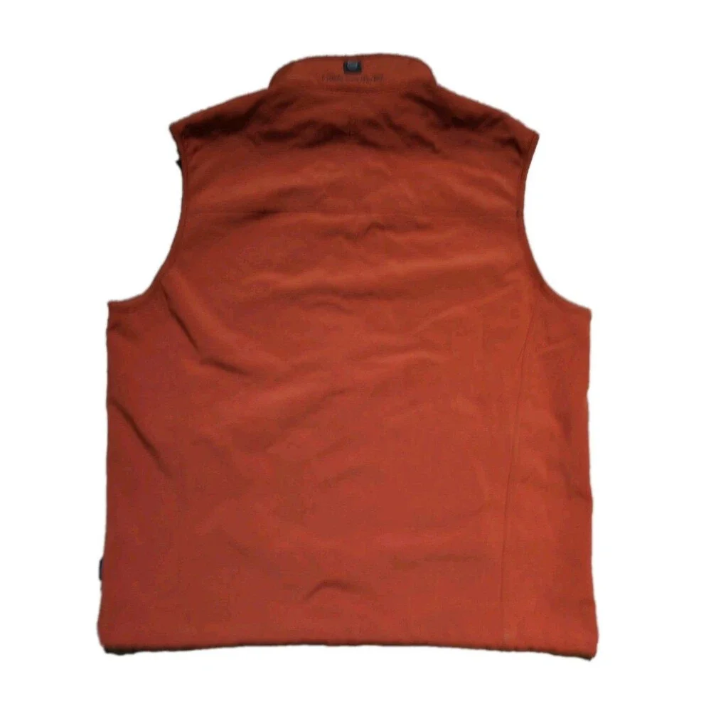 Free Country Men's High Stretch Full Zip Hybrid Vest Coal Orange Size Large